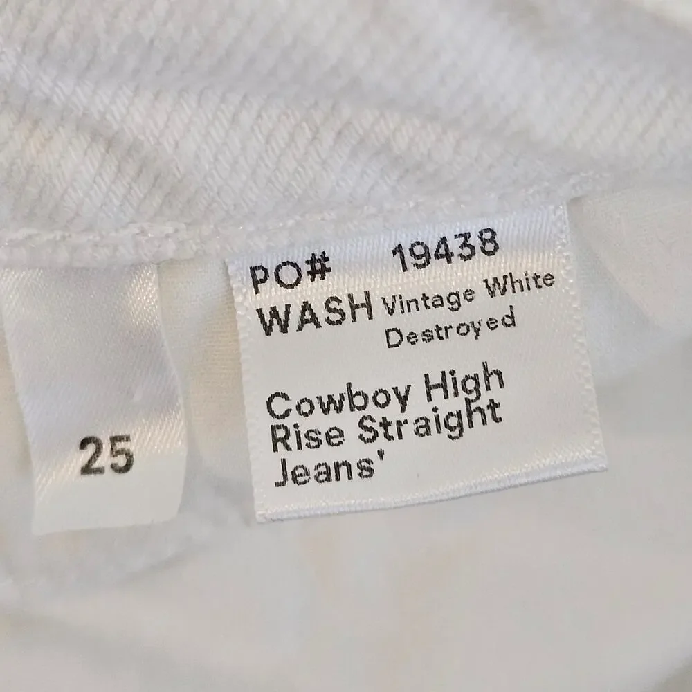 Reformation Jeans Women's White Cut-off High Rise‎ Denim Jeans Shorts | 25
